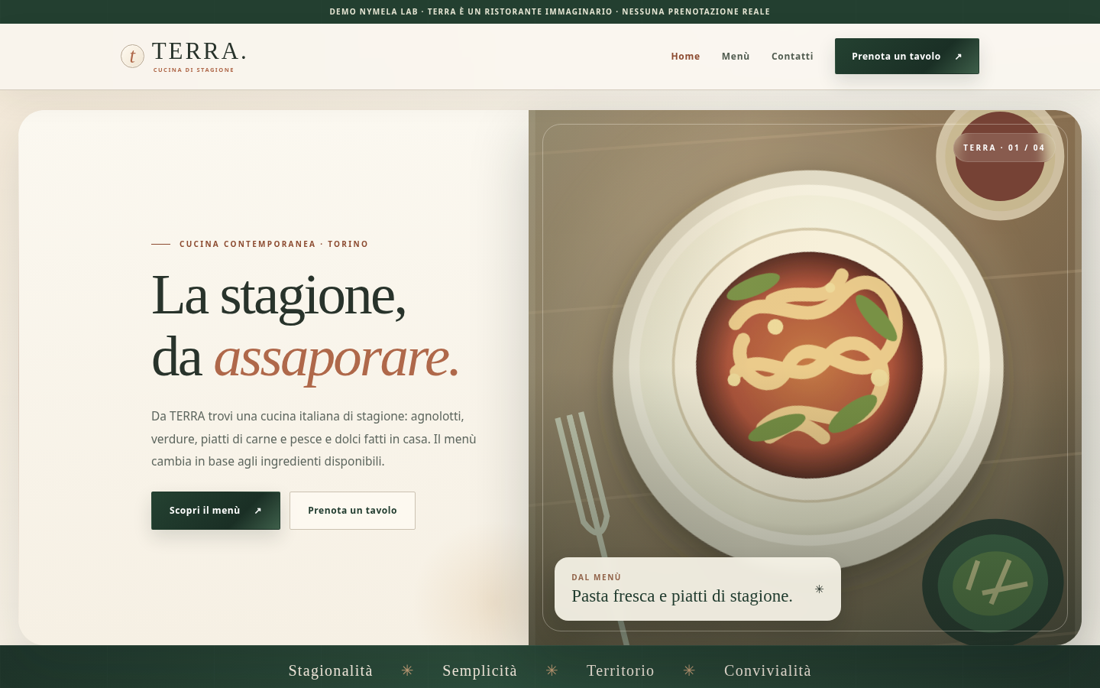 Anteprima del sito dimostrativo TERRA